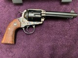 RUGER VAQUERO BISLEY OLD MODEL, 45 LC. CAL. CASE COLOR FRAME, BLUE BARREL & CYLINDER, EXC. COND. IN THE BOX WITH OWNERS MANUAL - 4 of 5