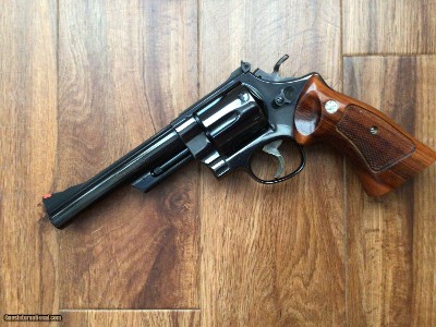 SMITH & WESSON 57 NO DASH, 41 MAGNUM 6” BLUE, IN THE SMITH WOOD PRESENTATION CASE WITH CLEAING TOOLS, ALSO COMES IN THE FACTORY SHIPPING CARTON - Image 3 of 4