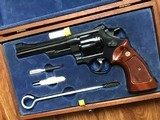 SMITH & WESSON 27-2, 6” BARREL, NEW IN SMITH WOOD PRESENTATION CASE WITH CLEANING TOOLS ALL IN FACTORY SHIPPING CARTON - 2 of 8
