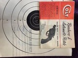 COLT WOODSMAN SPORT, 2ND SERIES 4 1/2” BARREL, MFG. 1951, LIKE NEW IN THE BOX WITH OWNERS MANUAL, TEST TARGET, ETC. - 6 of 7