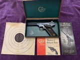 COLT WOODSMAN SPORT, 2ND SERIES 4 1/2” BARREL, MFG. 1951, LIKE NEW IN THE BOX WITH OWNERS MANUAL, TEST TARGET, ETC. - 1 of 7
