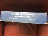 SMITH & WESSON 41, 22 LR. RARE 5” BARREL, NOT TO BE CONFUSED WITH 5 1/2” BARREL, AS NEW IN THE BOX WITH ORIGINAL EXTRA MAG. - 7 of 7