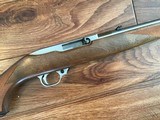 RUGER 10-22, 22LR. INTERNATIONAL CHECKERED
MANLICHER WALNUT STOCK, STAINLESS STEEL, NEW UNFIRED IN THE BOX WITH OWNERS MANUAL, ETC. - 5 of 8
