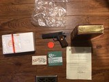 COLT GOVERNMENT MARK IV SERIES 70 “RARE 9 MM” NEW IN THE BOX WITH OWNERS MANUAL, HANG TAG, COLT LETTER, ETC.