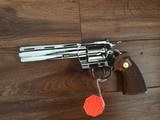 COLT PYTHON 6” BRIGHT NICKEL, NEW UNFIRED 100% COND. UNFIRED,, UNTURNED IN THE BOX WITH OWNERS MANUAL, COLT LETTER, HANG TAG, ETC. - 3 of 4