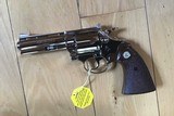 COLT DIAMONDBACK 38 SPC. 4” BRIGHT NICKEL, MFG. 1969, NEW IN THE BOX WITH OWNERS MANUAL, HANG TAG, COLT LETTER, ETC. - 2 of 4