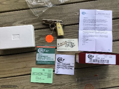 COLT GOVERNMENT MARK IV SERIES 80, 380 AUTO CAL. BRIGHT NICKEL, NEW IN THE BOX, WITH OWNERS MANUAL, HANG TAG, COLT LETTER ETC.