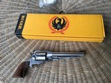 RUGER OLD ARMY STAINLESS 45 CAL. 7 1/2” BARREL, MUZZLE LOADER, APPEARS UNFIRED IN THE BOX