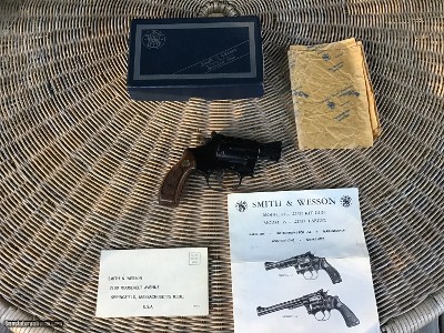 SMITH & WESSON 34-1, 22 LR. CAL. 2” BARREL ADJUSTABLE SIGHTS, NEW IN THE BOX WITH OWNERS MANUAL, ETC.