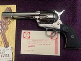 COLT SAA 2ND GENERATION 38 SPC. 5 1/2” BARREL, BRIGHT NICKEL, APPEARS UNFIRED IN THE BOX WITH OWNERS MANUAL, ETC. - 3 of 9