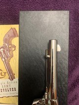 COLT SAA 2ND GENERATION 38 SPC. 5 1/2” BARREL, BRIGHT NICKEL, APPEARS UNFIRED IN THE BOX WITH OWNERS MANUAL, ETC. - 5 of 9