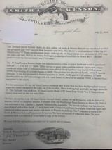 SMITH & WESSON 44, 2ND EDITION, 44 S&W SPECIAL, HAND EJECTIOR, 5” BARREL, MFG 1930 GOOD COND, ORIGINAL GRIPS, SMITH & WESSON AUTHENTIC LETTER - 7 of 7