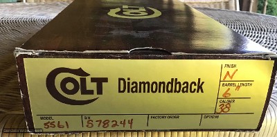 COLT DIAMONDBACK 38 SPC. 6” BARREL, BRIGHT NICKEL, NEW UNFIRED, NO CYLINDER TURN RING, 100% COND., IN THE BOX WITH OWNERS MANUAL, HANG TAG, ETC. - Image 4 of 4