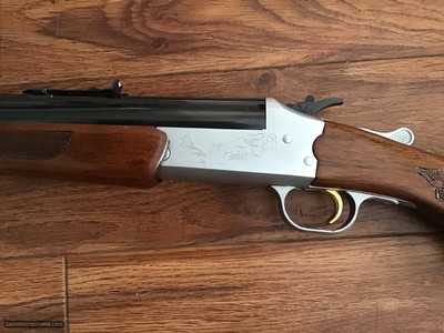 SAVAGE 24 DLX. 22 LR. OVER 410 GA. SATIN SILVER ENGRAVED RECEIVER WITH RED FOX ON ONE SIDE & GROUSE IN FLIGHT ON THE OTHER SIDE, EXC. COND. - Image 3 of 10