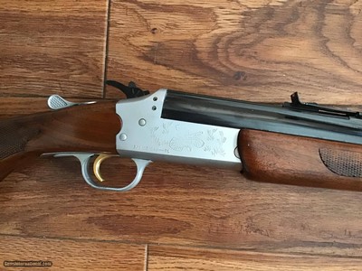 SAVAGE 24 DLX. 22 LR. OVER 410 GA. SATIN SILVER ENGRAVED RECEIVER WITH RED FOX ON ONE SIDE & GROUSE IN FLIGHT ON THE OTHER SIDE, EXC. COND. - Image 8 of 10