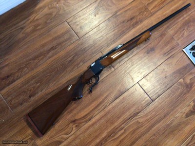 RUGER #1, 22-250 CAL. EARLY MFG. WITH RED RECOIL PAD, NICELY FIGURED WALNUT, 99% COND.