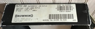 BROWNING TAKEDOWN 22 LR. SEMI-AUTO GRADE 6, NEW UNFIRED 100% COND. IN THE BOX WITH OWNERS MANUAL - Image 4 of 4