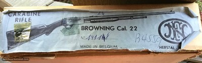 BROWNING BELGIUM TROMBONE 22 LR. PUMP NEW UNFIRED IN THE BOX WITH OWNERS MANUAL. NEAR IMPOSSIBLE TO FIND NEW IN THE BOX - Image 5 of 5