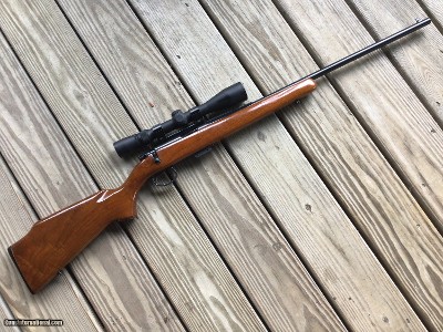 REMINGTON 591, 5MM CAL. CLIP FED, 98% COND. COMES WITH WEAVER VARIABLE 3X-9X WITH DUPLEX CROSS HAIRS