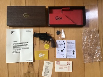 COLT DIAMONDBACK 38 SPC. 2 1/2” BLUE, NEW IN THE BOX WITH OWNERS MANUAL, COLT LETTER, HANG TAG & COLT SCREWDRIVER, ETC.