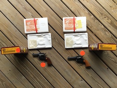 COLT SHERIFF EDITION 45 LC. 3” & 4” BARRELS, ROYAL BLUE, CONSECUTIVE SERIAL NUMBER SET MADE IN THE COLT CUSTOM SHOP