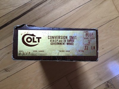 COLT CONVERSION UNIT, CONVERTS 45 ACP. & 38 SUPER TO 22 LR. COME WITH EVERTHING NEEDED, 5” BARREL & SLIDE, 2 COLT MAG’S ETC. - Image 2 of 2
