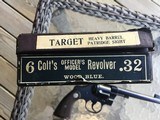 COLT OFFICERS MODEL 32 LC. CAL. 6” HEAVY BARREL, PATRIDGE SIGHTS MFG. 1939, APPEARS UNFIRED IN BOX - 3 of 8