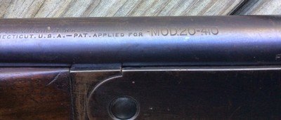 WINCHESTER MODEL 20, 410 GA., 26” FULL CHOKE 2 1/2” CHAMBER, ALL FACTORY ORIGINAL, MFG. 1919-1924 - Image 9 of 11