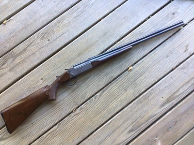 STEVENS 22 LR. OVER 410 GA. OVER & UNDER COMBINATION, POPULAR SIDE BUTTON BARREL SELECTOR, TENITE STOCK & FOREARM, MFG. 1940 to 1949