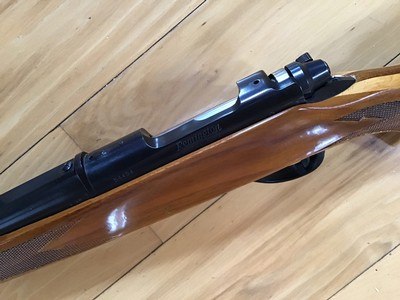 REMINGTON 600, 350 MAGNUM CAL., LAMINATED FACTORY STOCK, VENT RIB BARREL, 99% COND. - Image 8 of 8