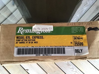 REMINGTON 870 28 GA. EXPRESS 25” MOD. VR. BARREL, NEW UNFIRED IN THE BOX WITH OWNERS MANUAL - Image 4 of 10