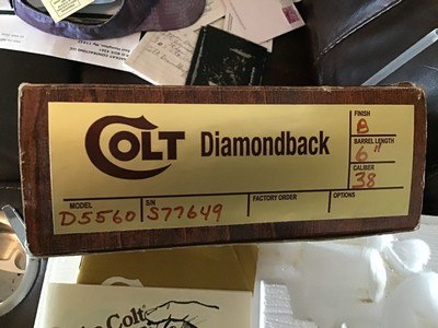 COLT DIAMONDBACK 38 SPC. “RARE 6” BLUE” NEW UNFIRED 100% COND. NO TURN RING,IN THE BOX WITH OWNERS MANUAL, HANG TAG & ETC. - Image 6 of 6
