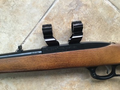 Ruger 96 LEVER ACTION 22 LR. WITH SEE THRU MOUNT WITH RINGS, 99++++% COND. - Image 6 of 7