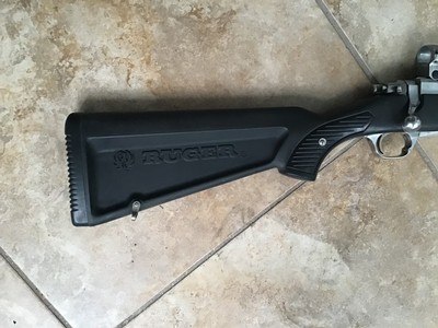 RUGER 77 STAINLESS 270 CAL. BOAT PADDLE STOCK WITH RUGER STAINLESS SCOPE RINGS 99% COND. - Image 7 of 8