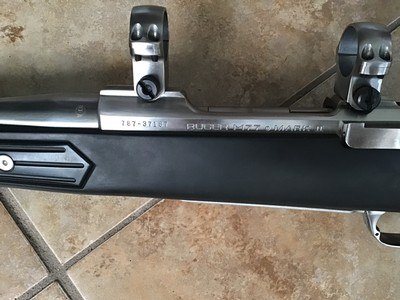 RUGER 77 STAINLESS 270 CAL. BOAT PADDLE STOCK WITH RUGER STAINLESS SCOPE RINGS 99% COND. - Image 4 of 8