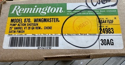 REMINGTON 870 WINGMASTER 28 GA. 25” REM CHOKE VENT RIB, NEW UNFIRED IN THE BOX WITH 3 CHOKE TUBES & WRENCH & OWNERS MANUAL - Image 2 of 11