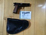 BROWNING BELGIUM HI-POWER 9MM, POPULAR RING HAMMER, MFG. 1969, LIKE NEW WITH BROWNING ZIPPER SOFT CASE WITH OWNERS MANUAL - Image 1 of 4