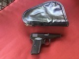 BROWNING BELGIUM 1955, 380 CAL., IN BROWNING RED INSERT ZIPPER CASE THAT BROWNING APPEARS UNFIRED 99+++% COND. - Image 1 of 4
