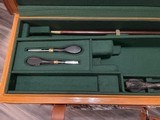 English Oak & Leather gun case Holland & Holland label with Accessories - Incredible - 6 of 11