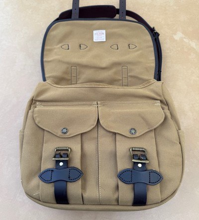 Filson Medium field bag heavy canvas & leather mint condition - Image 3 of 4