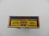 Collectible Ammo: Winchester Super Speed 8 m/m Mauser 170 grain Soft Point, Catalog No. K8004C - 5 of 15