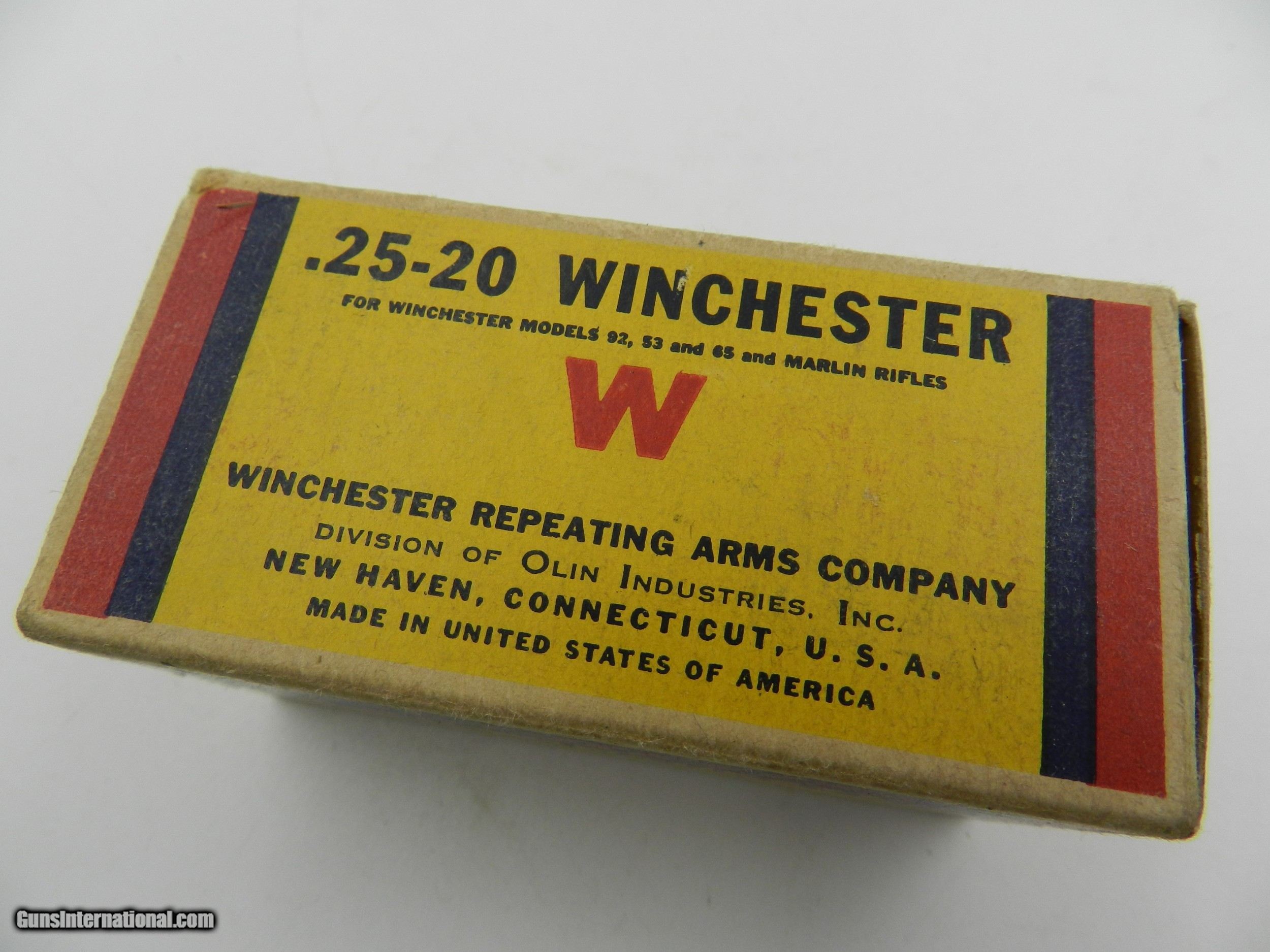 Collectible Ammo: Winchester .25-20 86 grain Lead Bullet, Catalog No ...