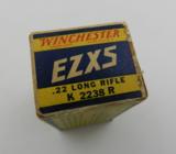 Collectible Ammo: Winchester EZXS Precision .22 Long Rifle Lesmok Match Cartridges, Catalog No. K2238R. - 7 of 12