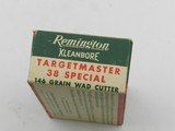 Collectible Ammo: Remington Targetmaster .38 Special 146 grain Wad Cutter, Catalog No. 6138, S&W, Colt Match Revolvers (#6581) - 7 of 10