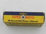Collectible Ammo: Winchester Super Match .38 Special Mid-Range 148 grain Clean Cutting Bullet, Catalog No. 38SMRP, Bullseye (#6582) - 4 of 10
