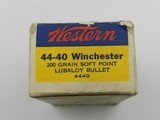Collectible Ammo: Western .44-40 Winchester 200 grain Soft Point, Bullseye Box, Catalog No. 4440 (#6586) - 7 of 10