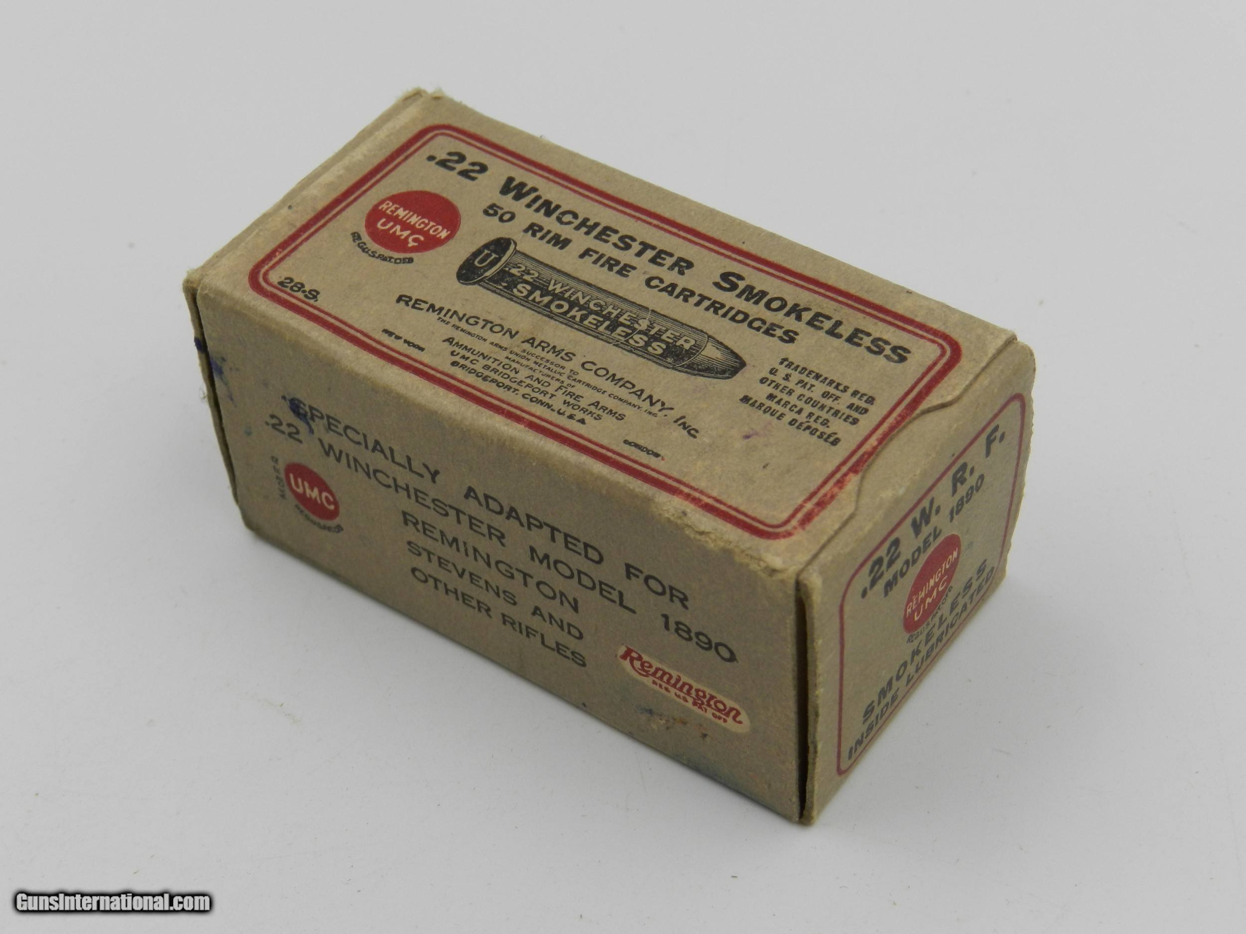 Collectible Ammo: Remington UMC .22 Winchester Smokeless .22 W.R.F. for ...