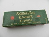 One complete 20-round box of
Remington .41 Swiss rimfire ammuntion for the Vetterli rifle.
Item #6461 - 1 of 8