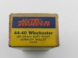 Collectible Ammo: Western .44-40 Winchester 200 grain Soft Point Bullet, Bullseye Box, Catalog No. 4440 - 9 of 9