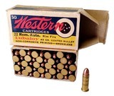 Collectible Ammo: Full Box Western Cartridges 22 Rem. Auto. Rim Fire Lubaloy 45 gr. Coated Bullet Non-Corrosive Priming - Smokeless K1238R - 5 of 5